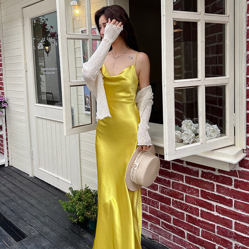 Women's Silk Dopamine Suspender Dress