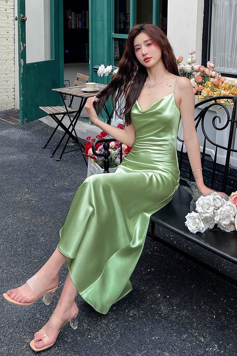 Women's Silk Dopamine Suspender Dress