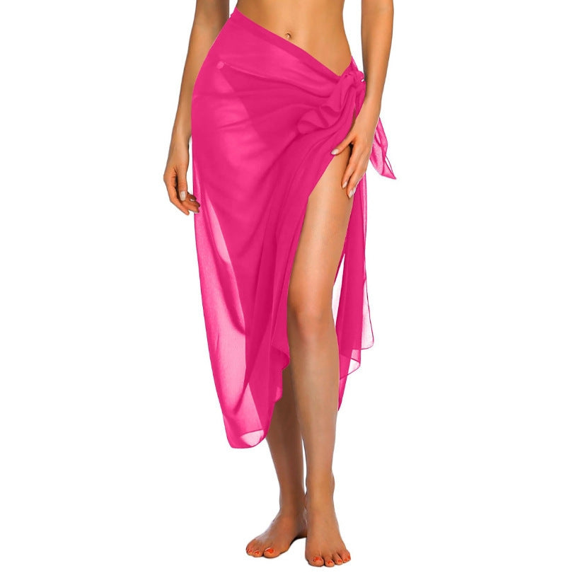 Women's Sarong Swimsuit Blouse Chiffon Long Bikini