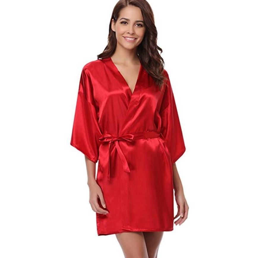 Silk Kimono Robe Bathrobe Women Silk Bridesmaid Robes