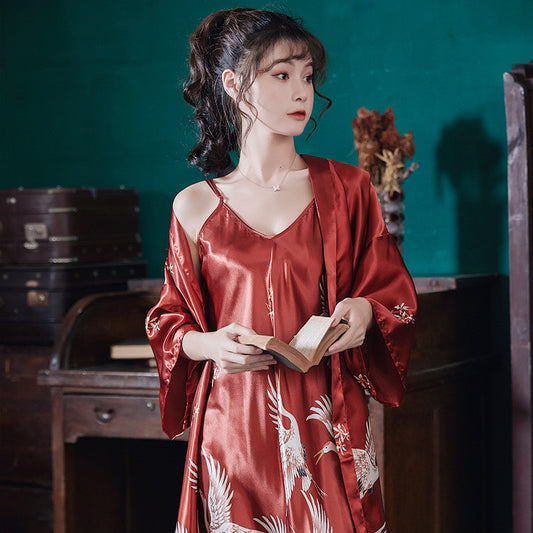 Two-piece Silk Pajamas Ice Silk Pajamas