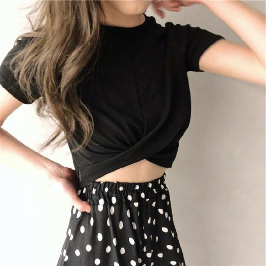 Korean Version Of The New Loose Students Pure Color Blouse Black And White Women