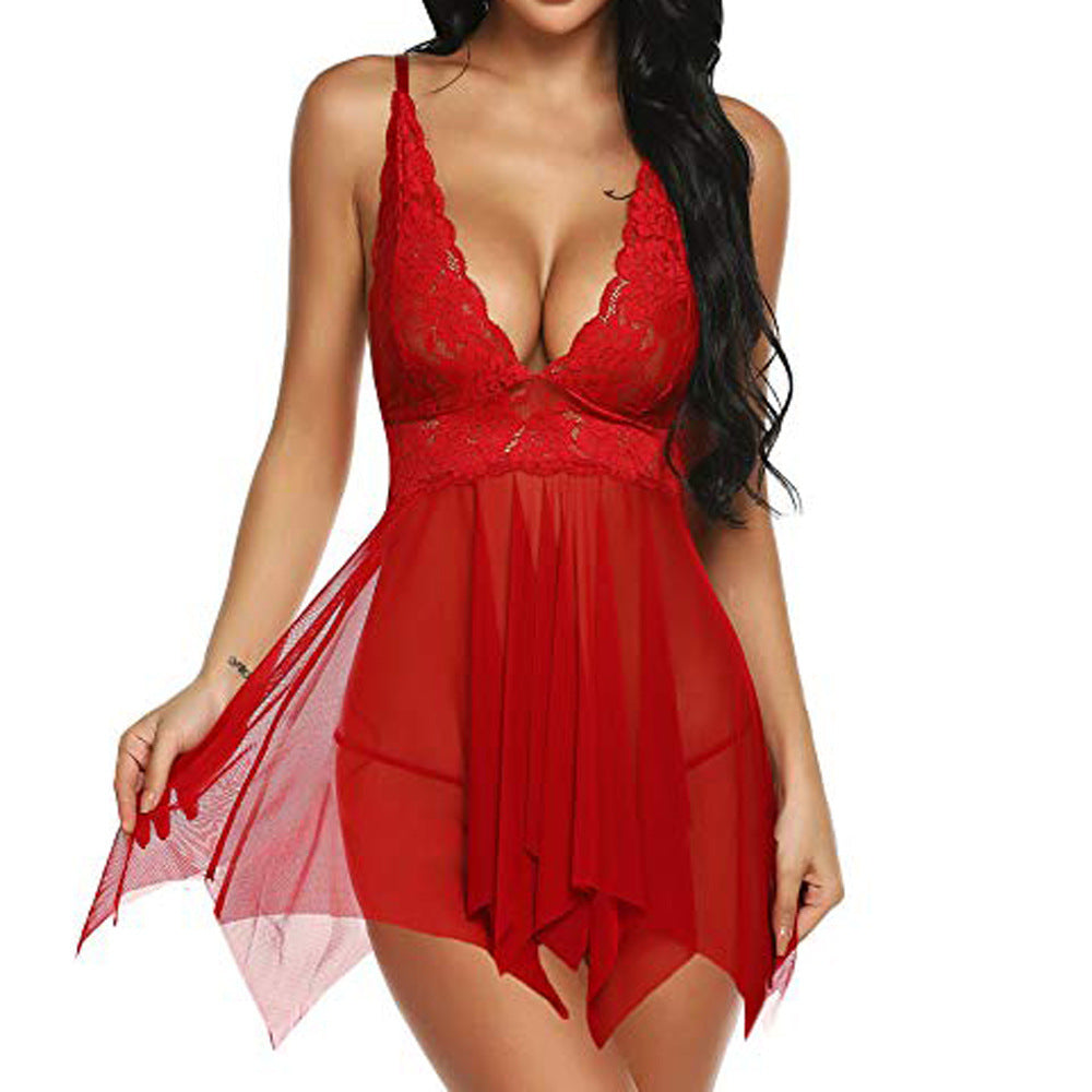 Sexy Mesh Suspender Nightdress