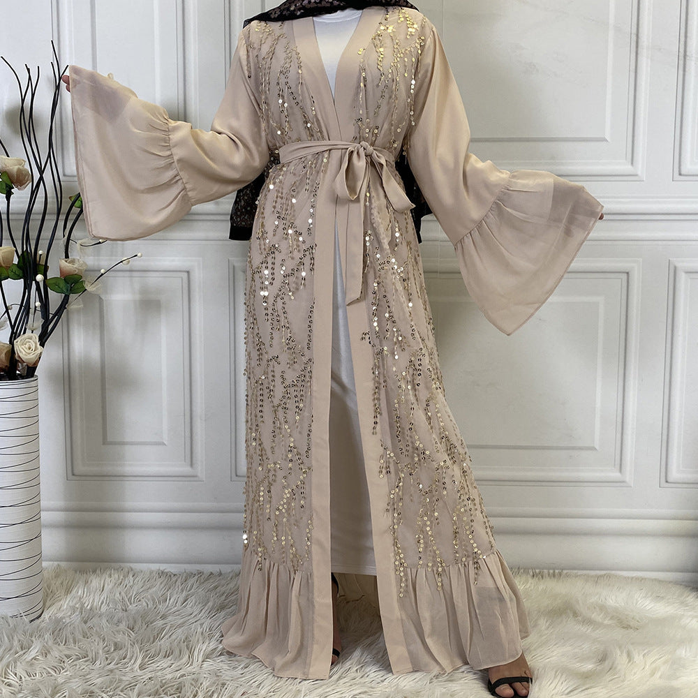 Sequin Outer Robe Women's Chiffon Cardigan