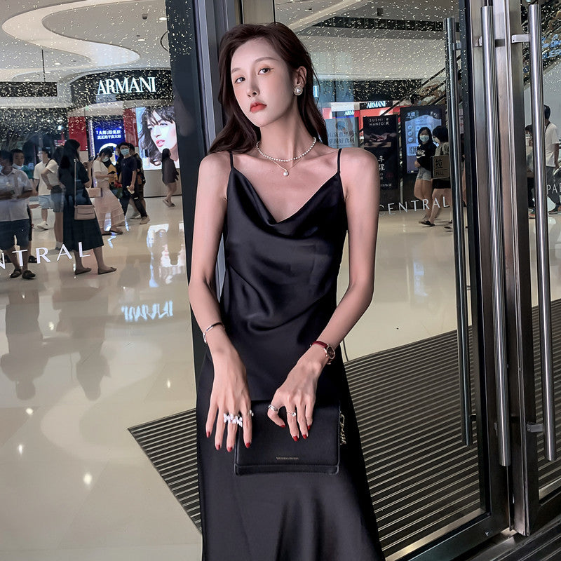 Women's Silk Dopamine Suspender Dress