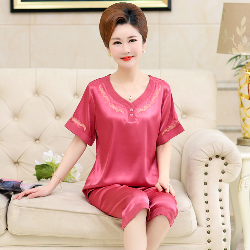 Silk silk spring and autumn home clothes