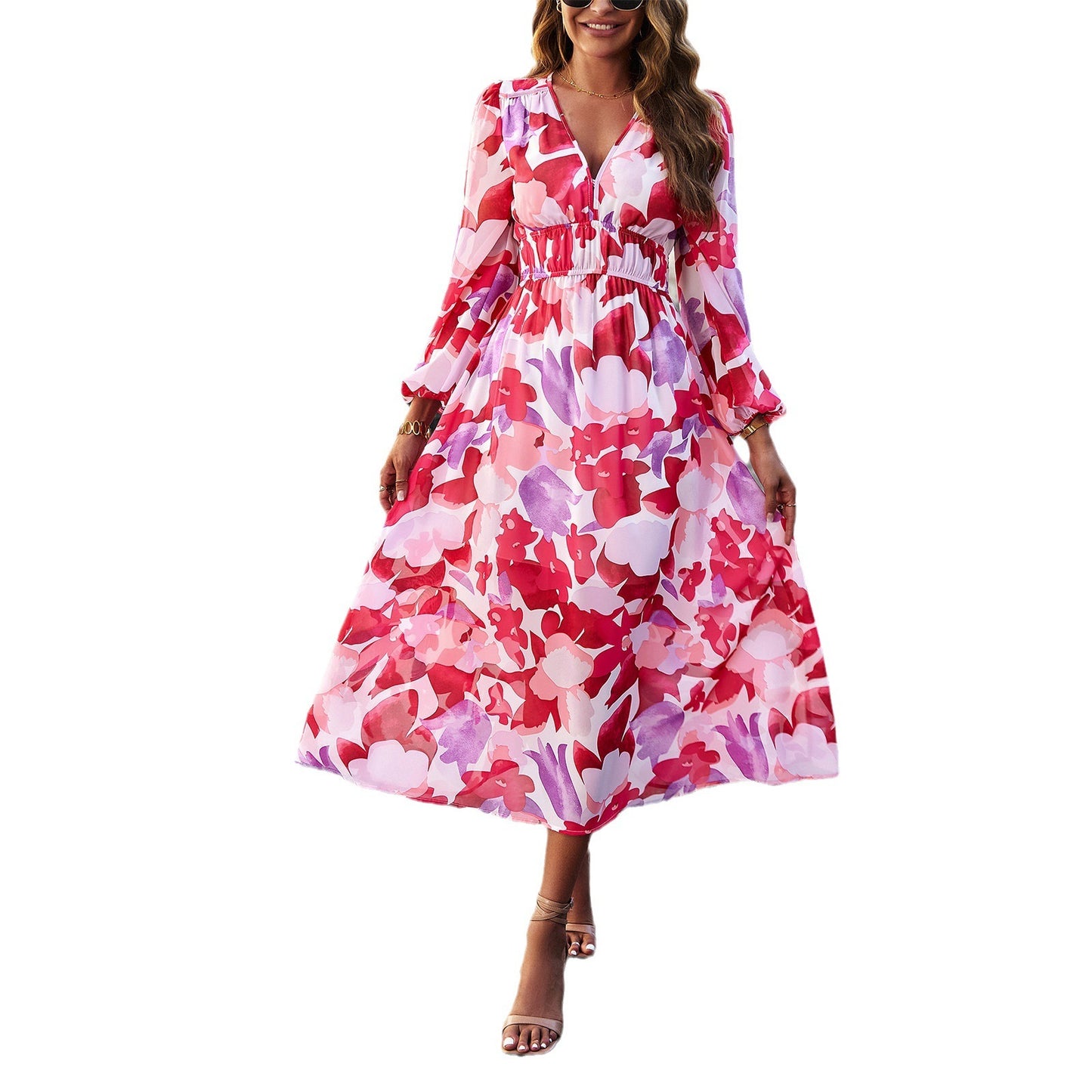 Women's Clothing Bohemian Holiday Auyumn Casual Printed Dress