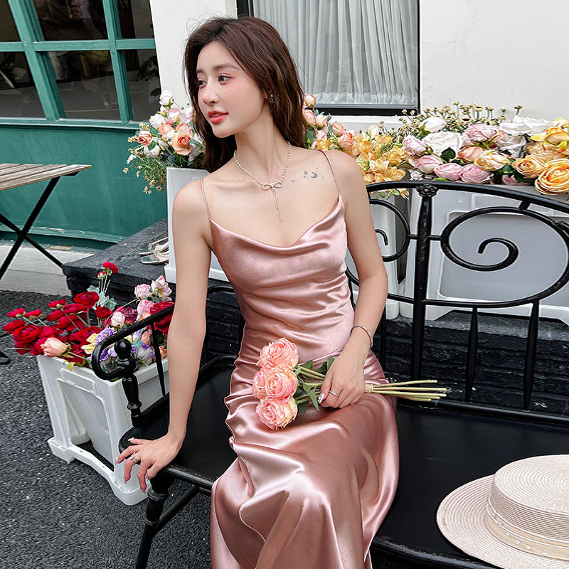 Women's Silk Dopamine Suspender Dress