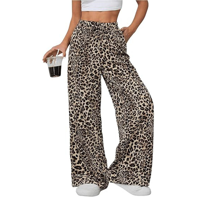 Leopard Print All-Match Low Waist Casual Pants