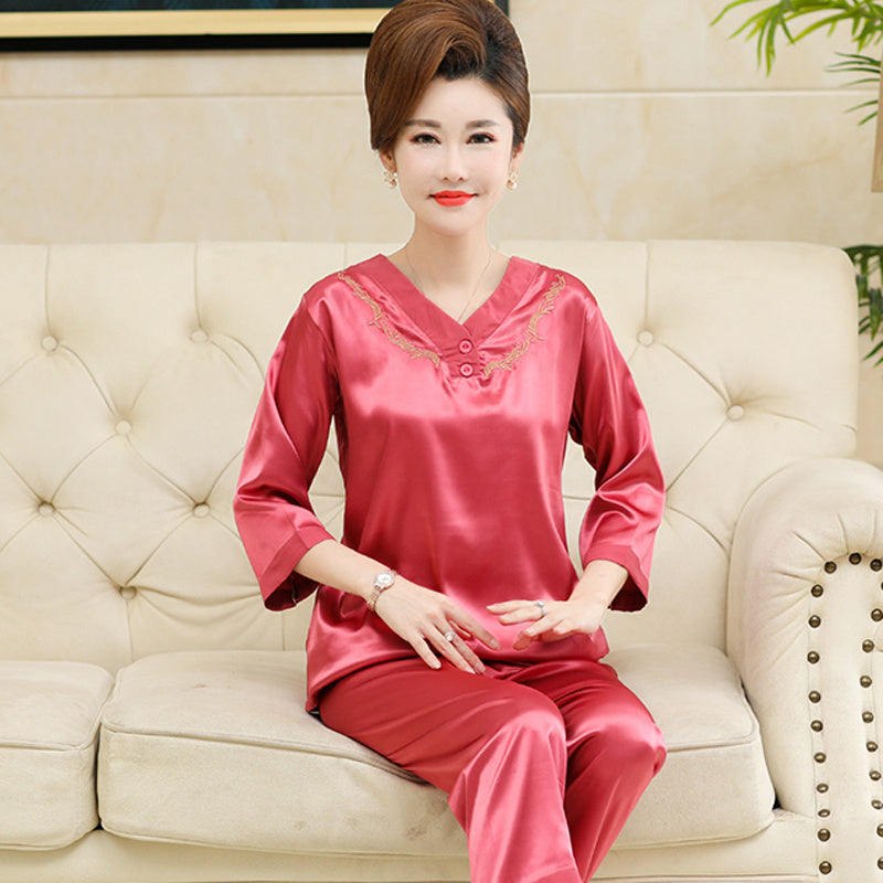 Silk silk spring and autumn home clothes
