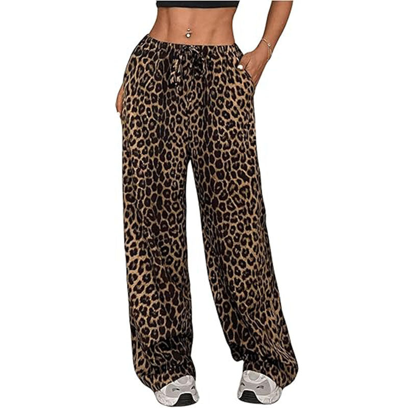 Leopard Print All-Match Low Waist Casual Pants