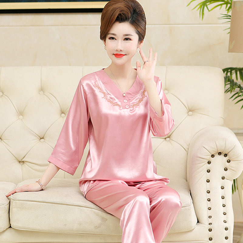 Silk silk spring and autumn home clothes