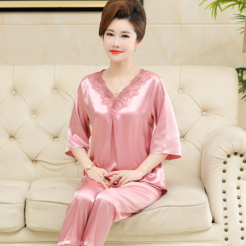 Silk silk spring and autumn home clothes