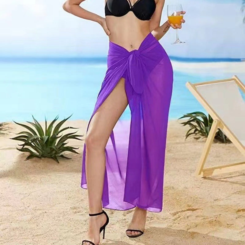 Women's Sarong Swimsuit Blouse Chiffon Long Bikini