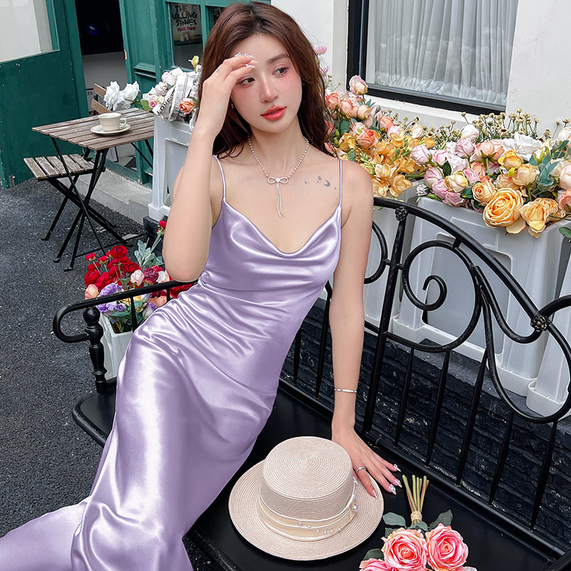 Women's Silk Dopamine Suspender Dress