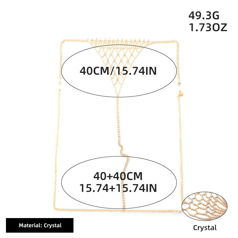 European And American Fashion Sexy Diamond Shiny Tassel Nightclub Beach Body Chains