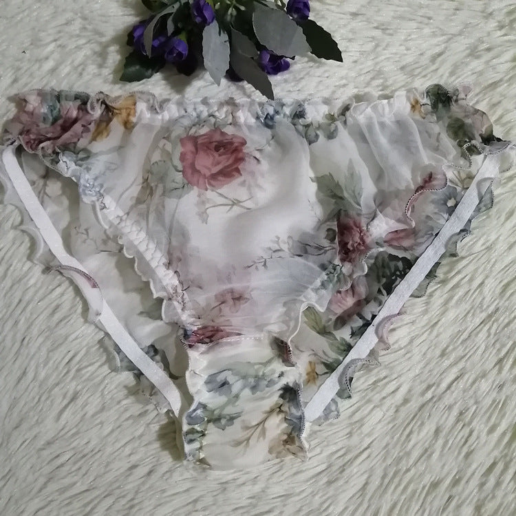 Panties Sexy Translucent Silk Ladies Triangle