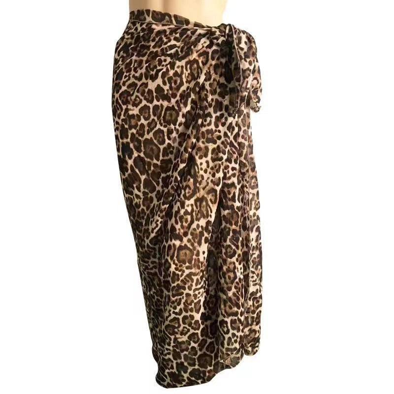 Women's Sarong Swimsuit Blouse Chiffon Long Bikini