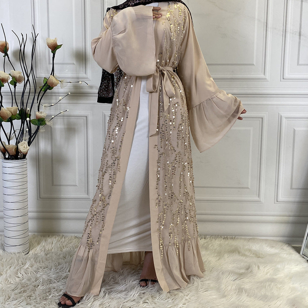 Sequin Outer Robe Women's Chiffon Cardigan