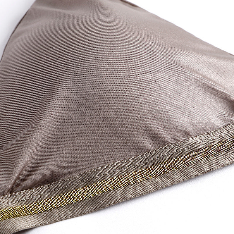 Light Luxury Edition Ice Silk Chest-wrapped Women's Pure Desire Bra Set Bikini