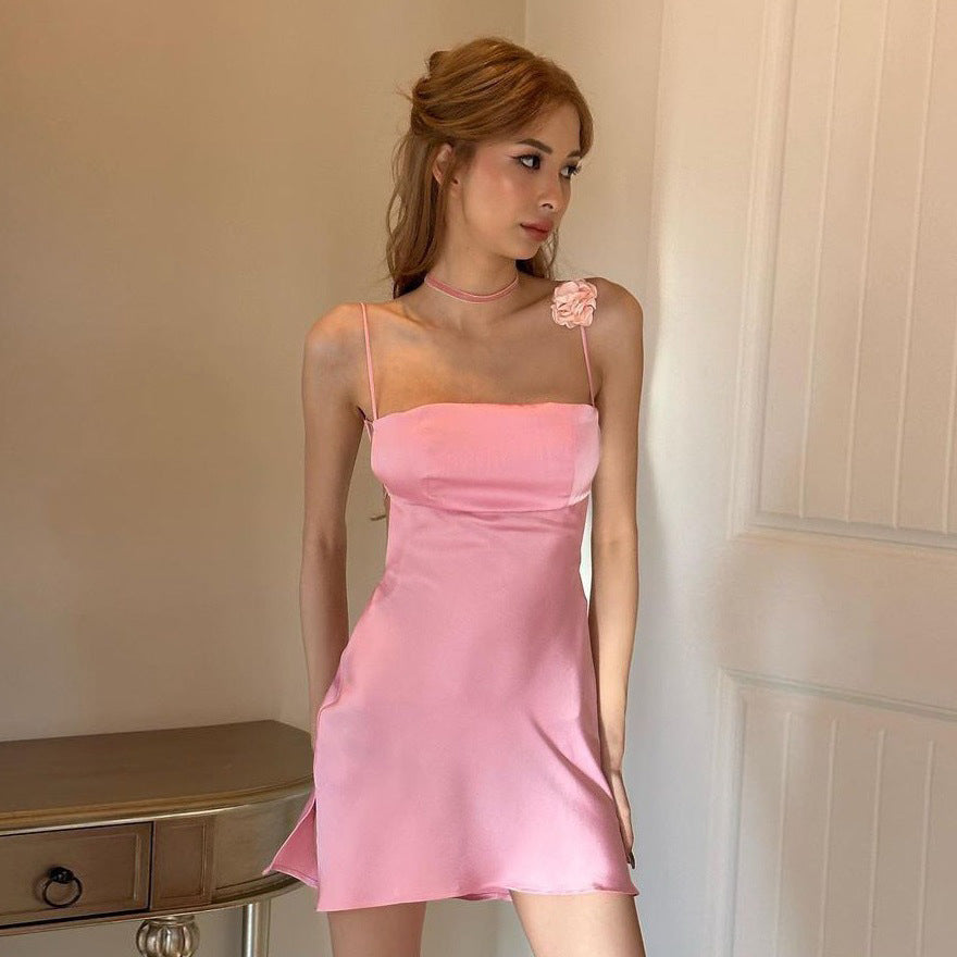 Women's Sling Backless Lace Up Nightdress Temperament