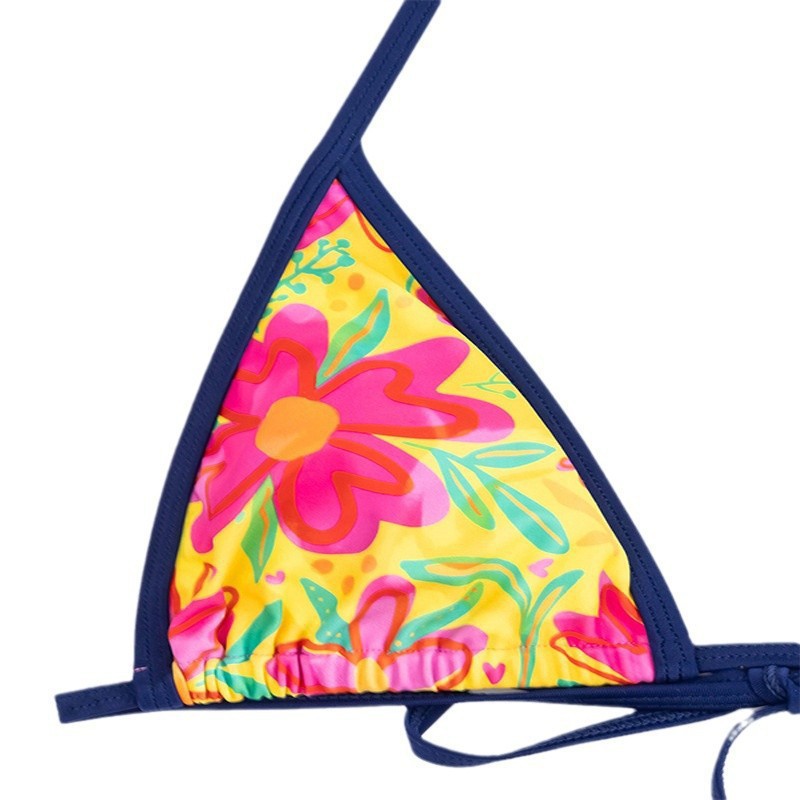 Women's Fashionable Printed Lace-up Three-point Bikini
