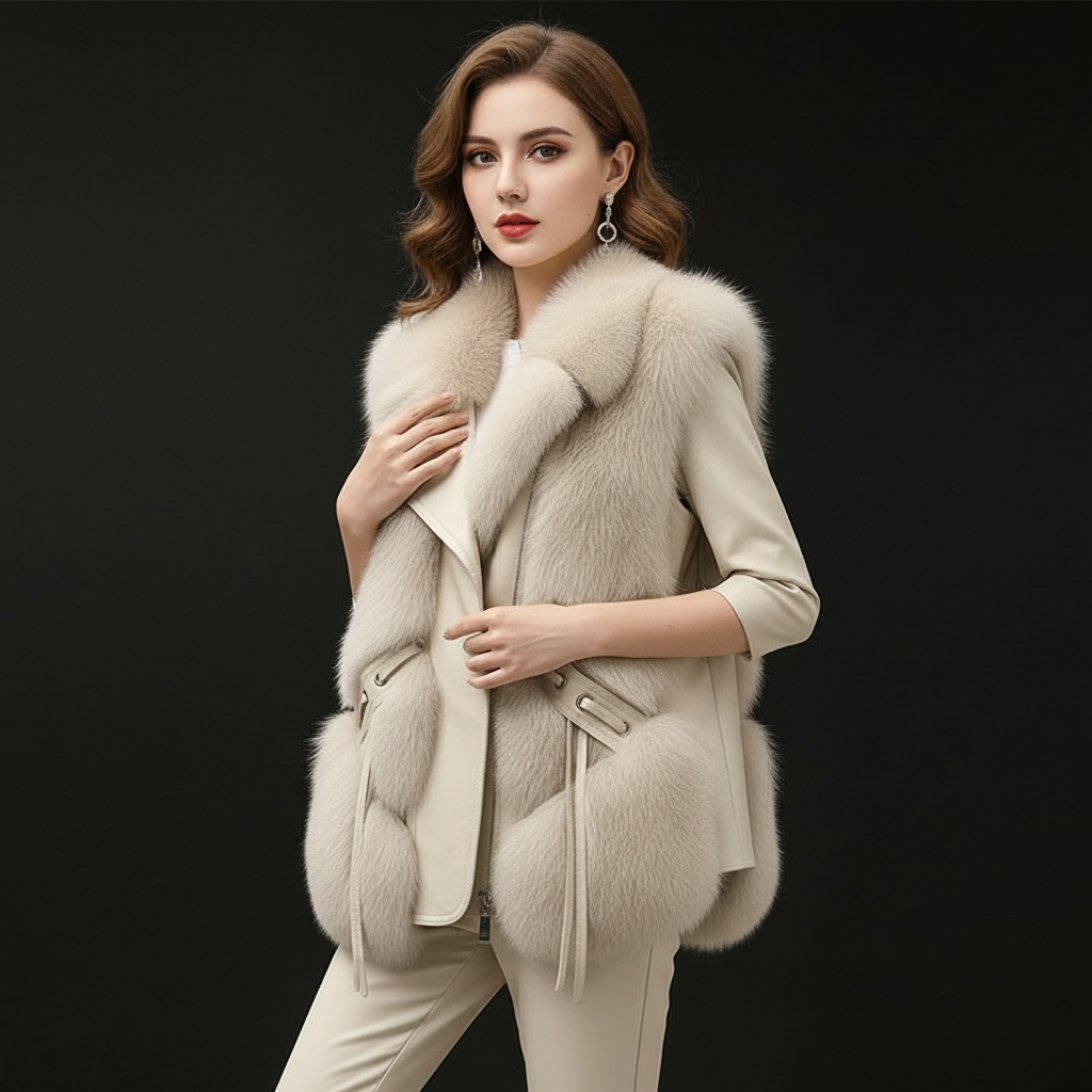 Fur Vest Short Coat Autumn And Winter New Patchwork Winter Fox Fur Jacket Women Short Artificial Fur Coat Elegant Female Warm Vest
