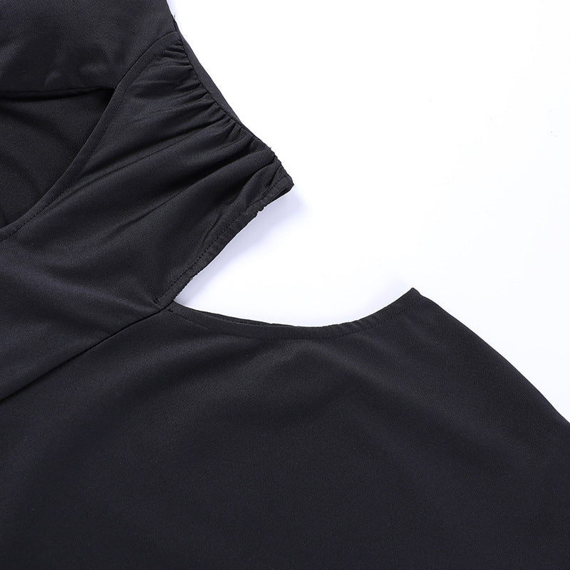 High Slit Ruffled Hollow Tube Dress