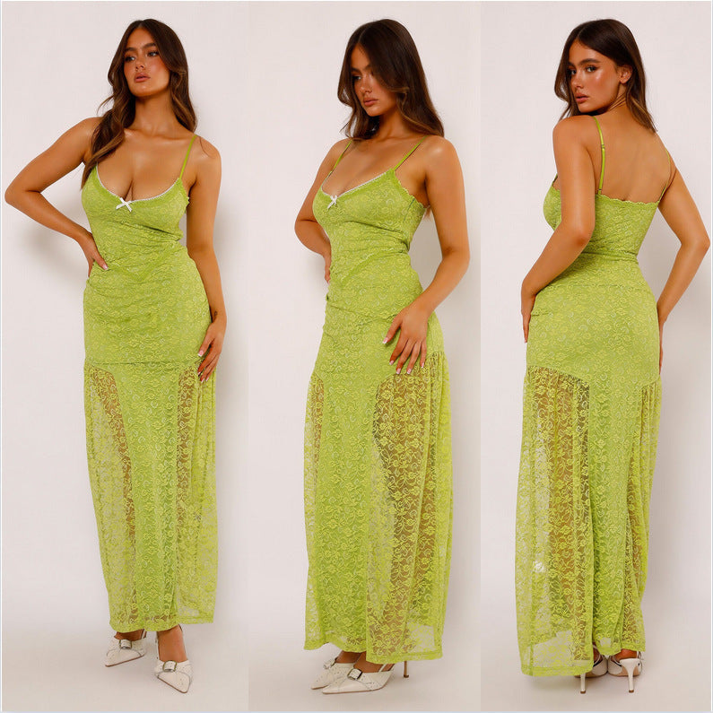 Sexy Sling Lace See-through Slim Sheath Dress