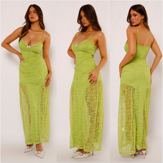 Sexy Sling Lace See-through Slim Sheath Dress