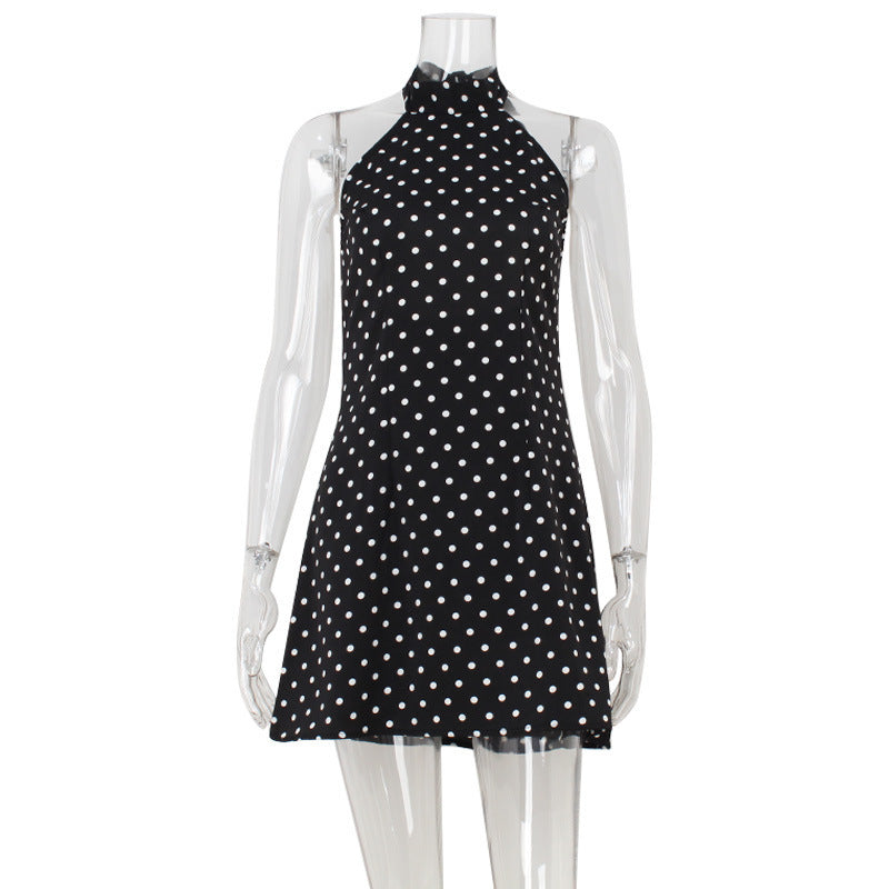 Polka Dot Printed Sexy Pure Desire A- Line Dress