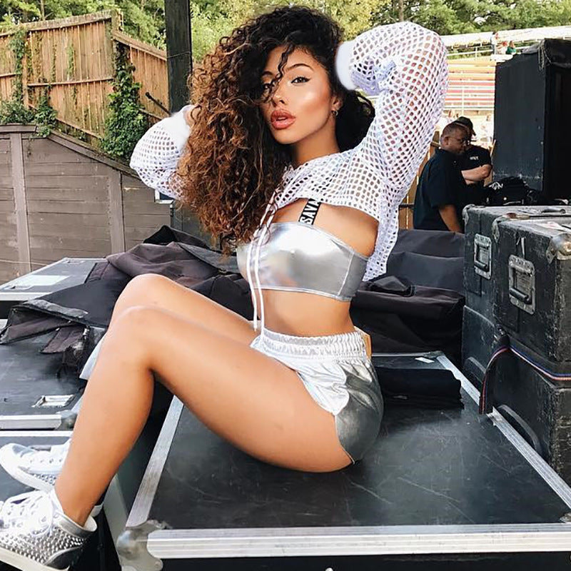 Women's Summer Fashion Mesh Hollow Lace Sunscreen Cover T-shirt - Lightweight Breathable Casual Top