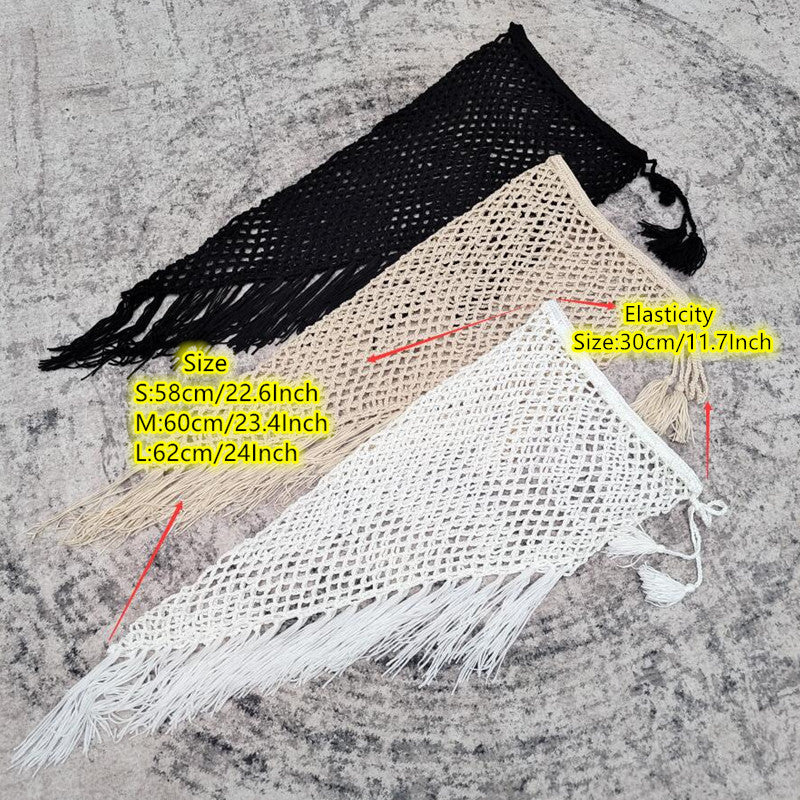 3-piece European And American Handmade Crochet Bikini Beach Skirt Swimsuit Suit