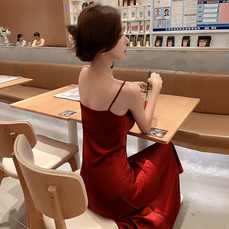 Women's Silk Dopamine Suspender Dress